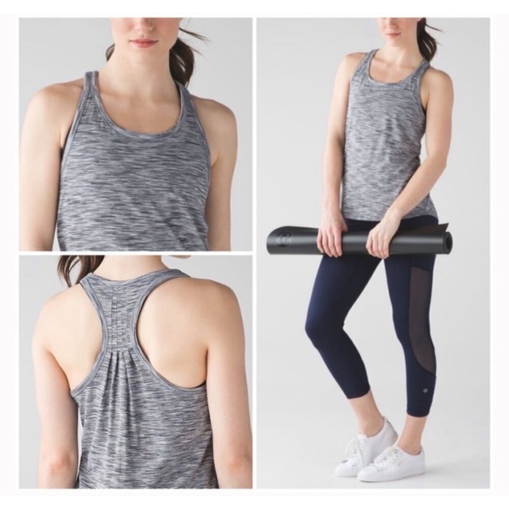 Lululemon Yogi Everyday Tank‎ Sz 4 In 4 Color Space Dye White Blue